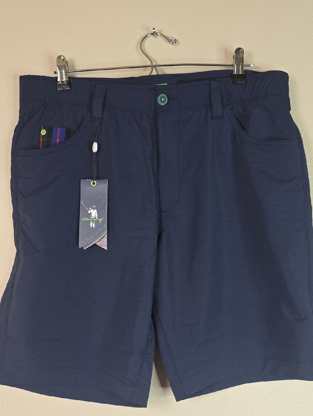 William Murray Men's  Golf Classic Fit Navy Casual Shorts Size 34 Nwt.
